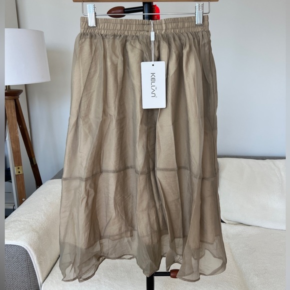 NWT Womens A Line Long Skirt Elegant High Waist Elastic Slim Fashion Dress - Picture 3 of 6